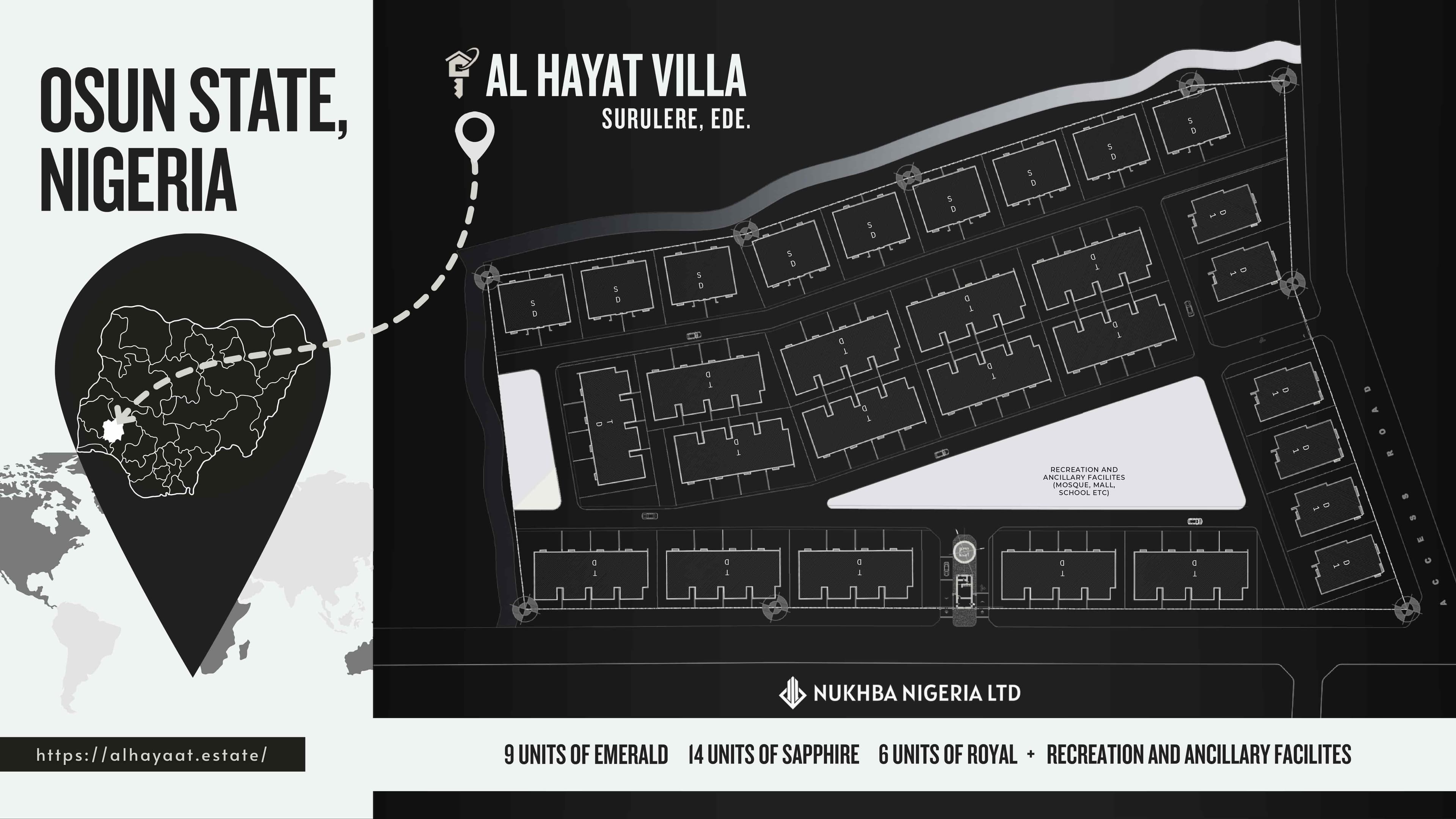 Al Hayaat Villa estate layout overview